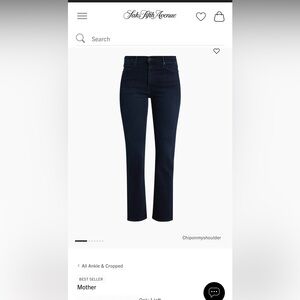 MOTHER Dark Blue Straight Leg Jeans
